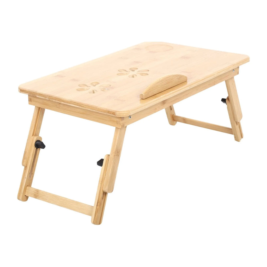 Bamboo Portable Laptop Desk with Tilt Top and Storage Drawer F872797