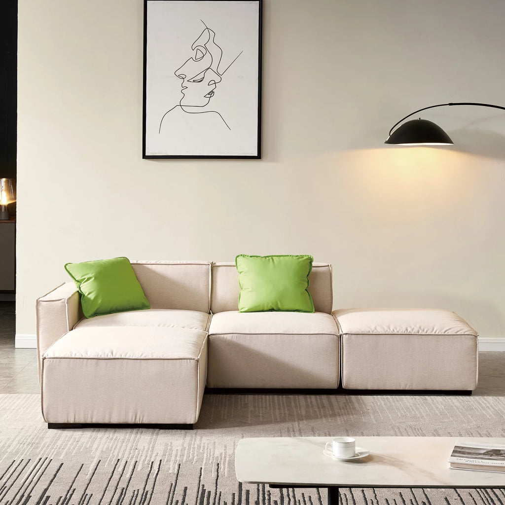 Beige 4 Seat Modular Fabric Sofa H546367