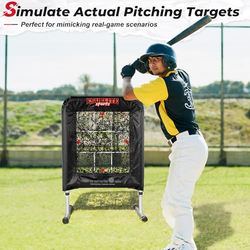 9 Hole Baseball Softball Pitching Net with Strike Zone Target D2783