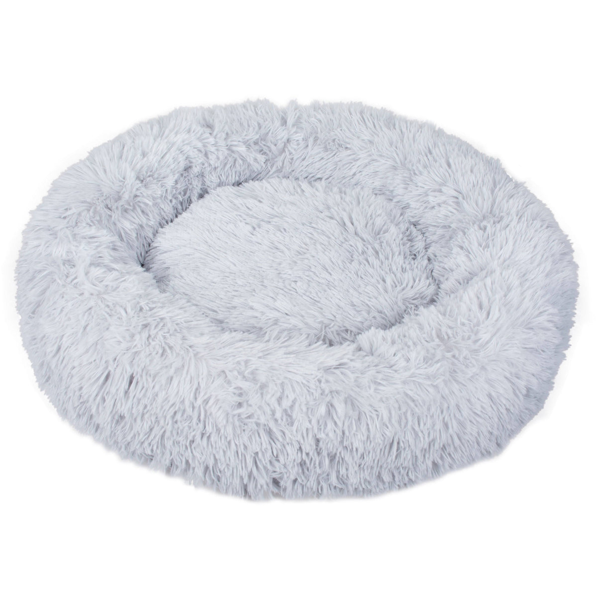 White Fauxfur Round Donut Pet Bed R181