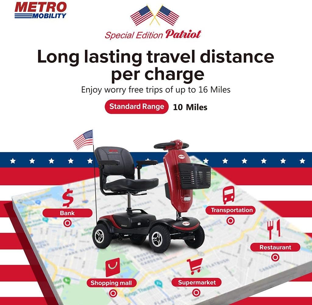 Red 4 Wheel Powered Mobility Scooter with Seat O16151