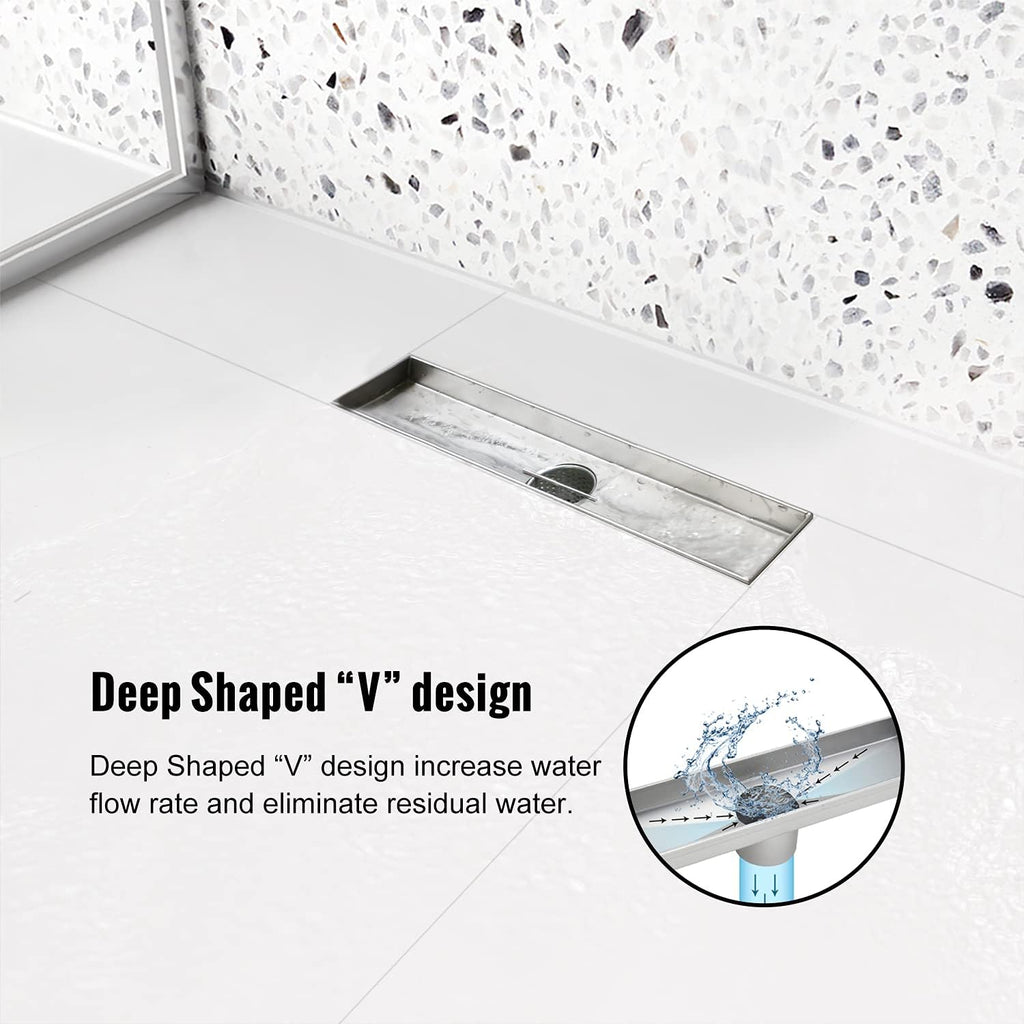 28 inch Brushed 304 Stainless Steel Linear Shower Drain Pack of 2 N39533