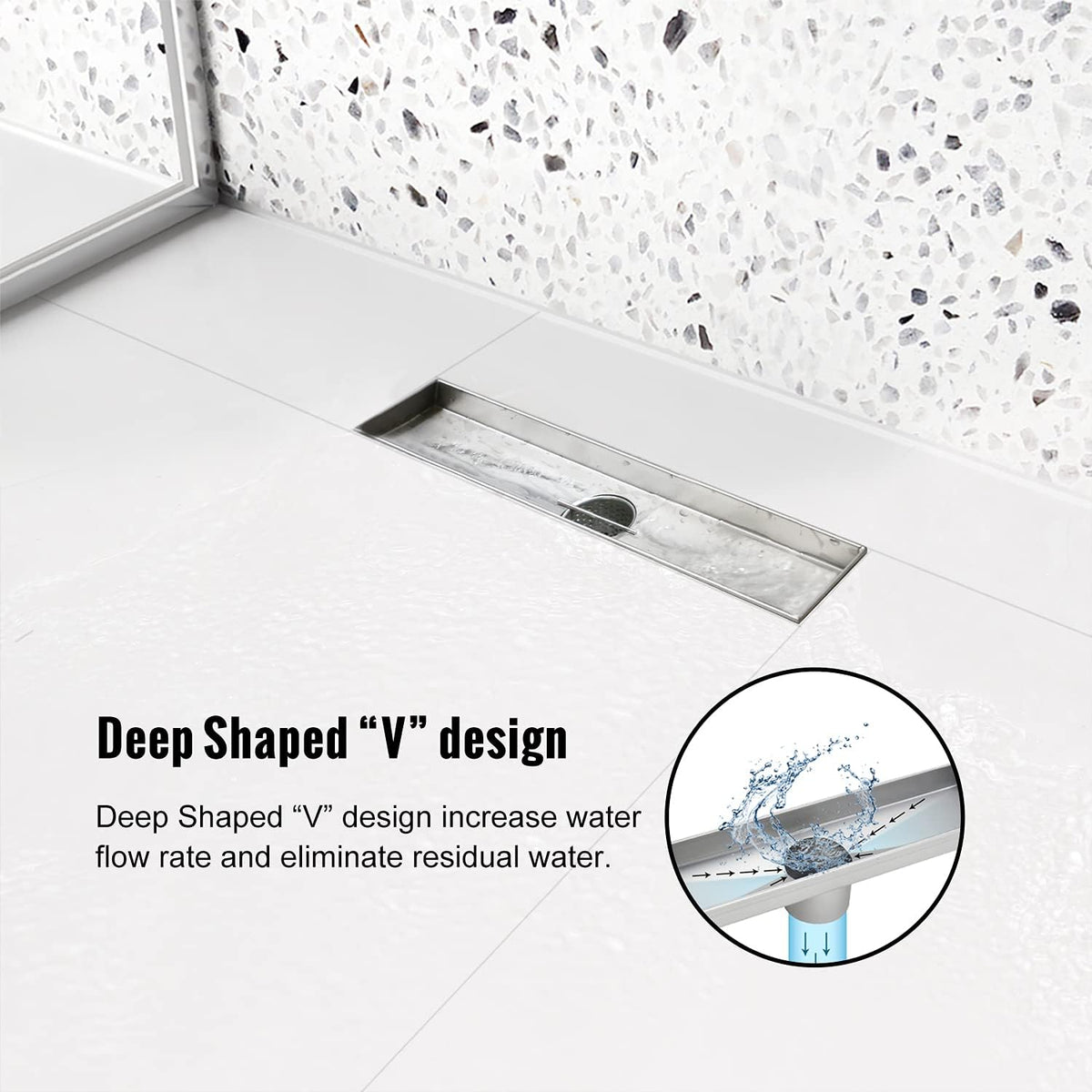 28 inch Brushed 304 Stainless Steel Linear Shower Drain Pack of 2 N39533