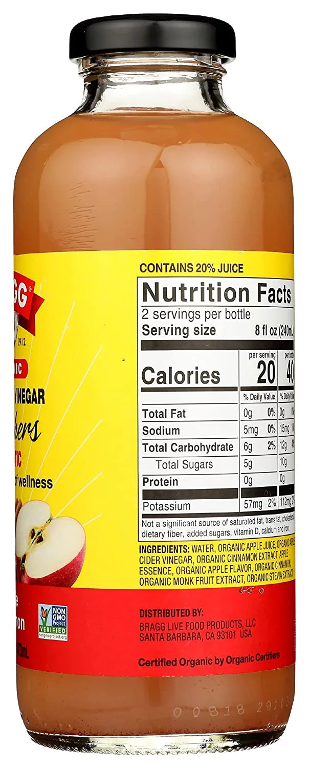 Organic Apple Cider Vinegar Drink Apple Cinnamon 16 fl oz Pack of 4 A61759