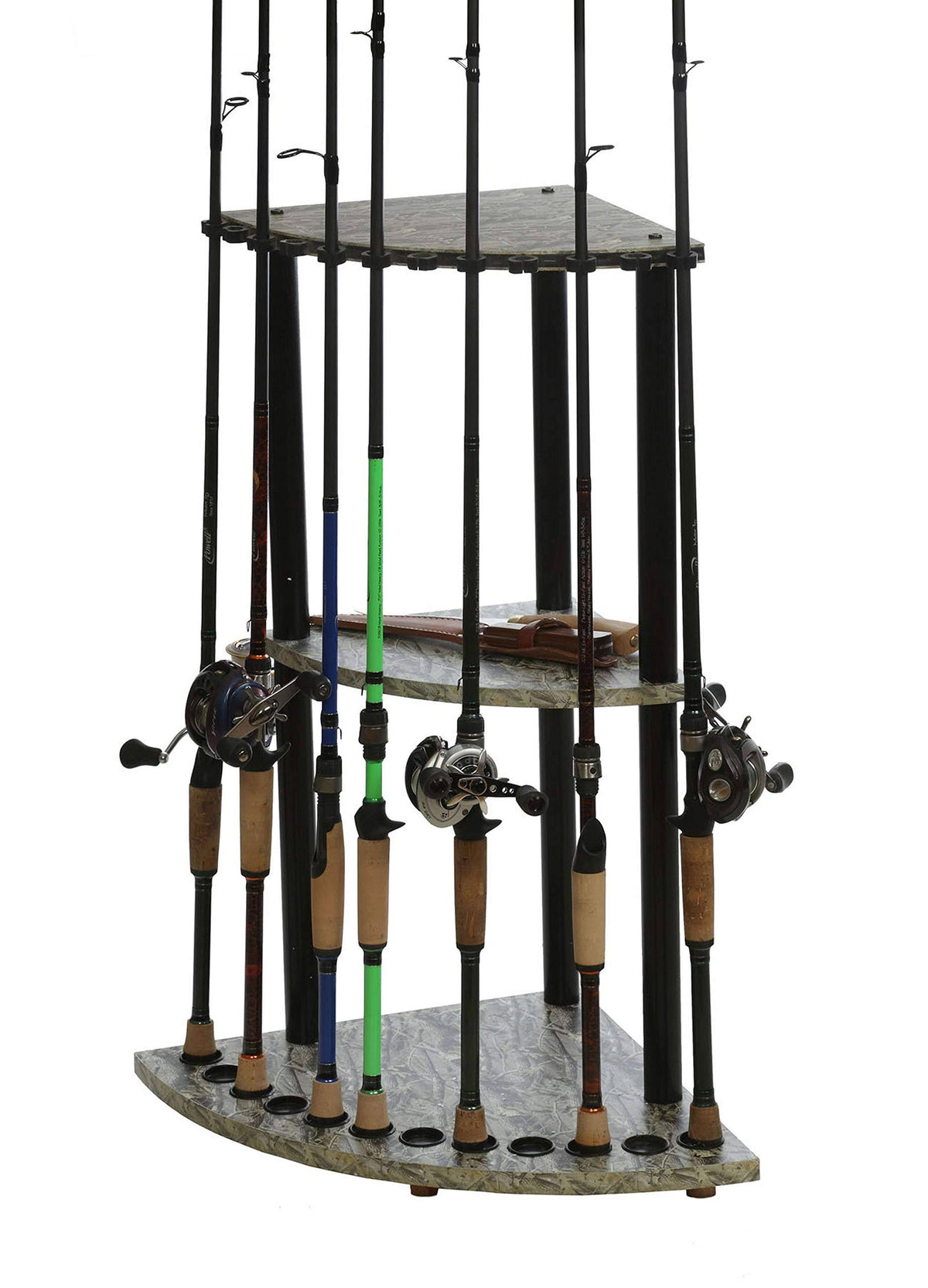 Camo Corner Rod Rack with Shelf R2860