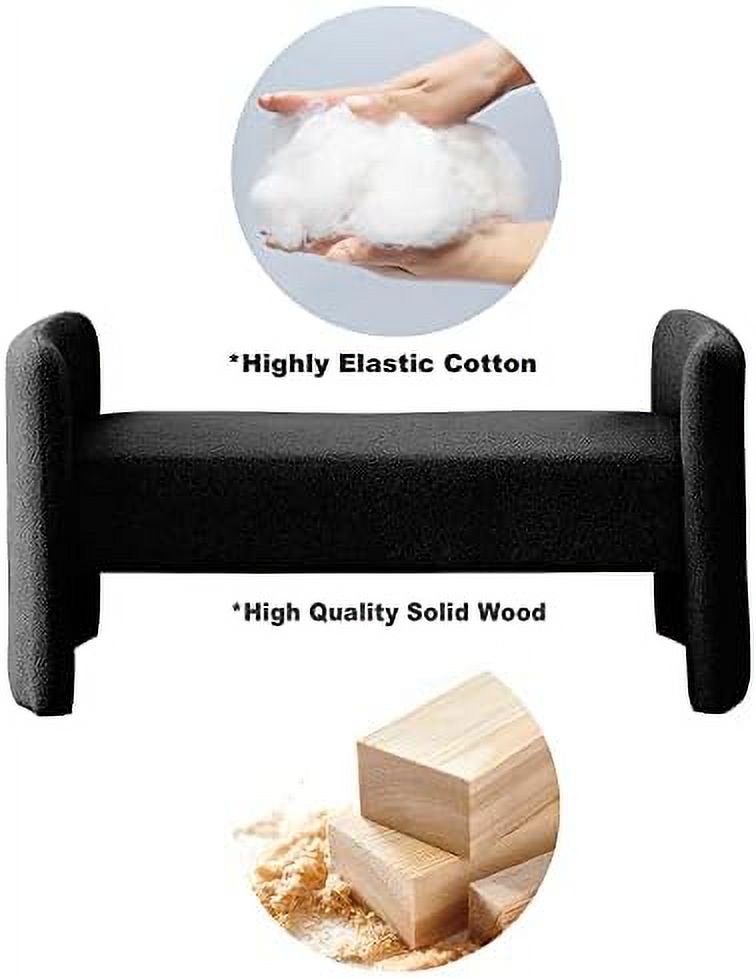 Black Velvet Ottoman Bench J922399