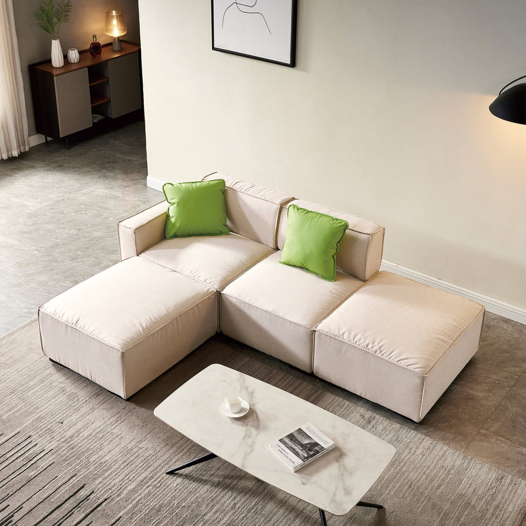 Beige 4 Seat Modular Fabric Sofa H546367