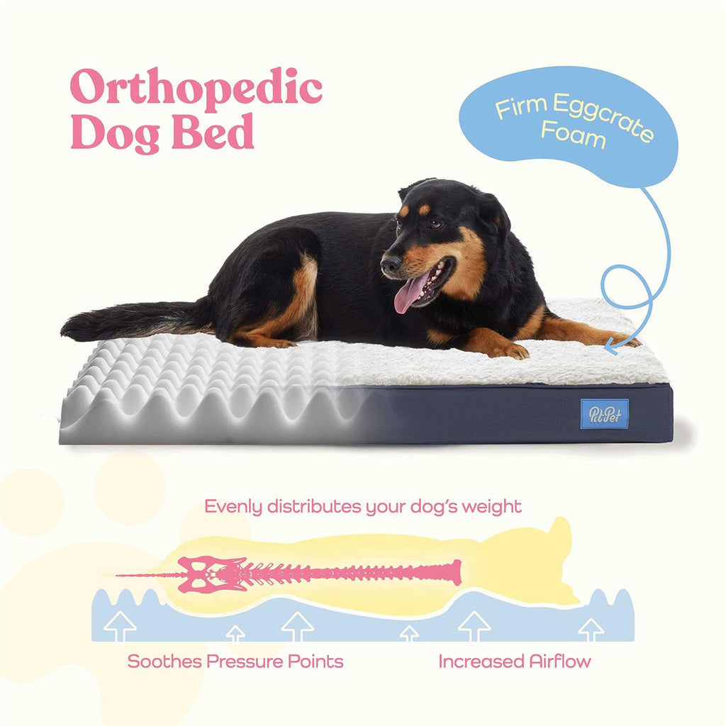 Orthopedic Large Dog Bed with Sherpa Top J110416