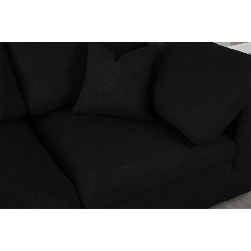 Black Linen Fabric Modular Sectional S834464