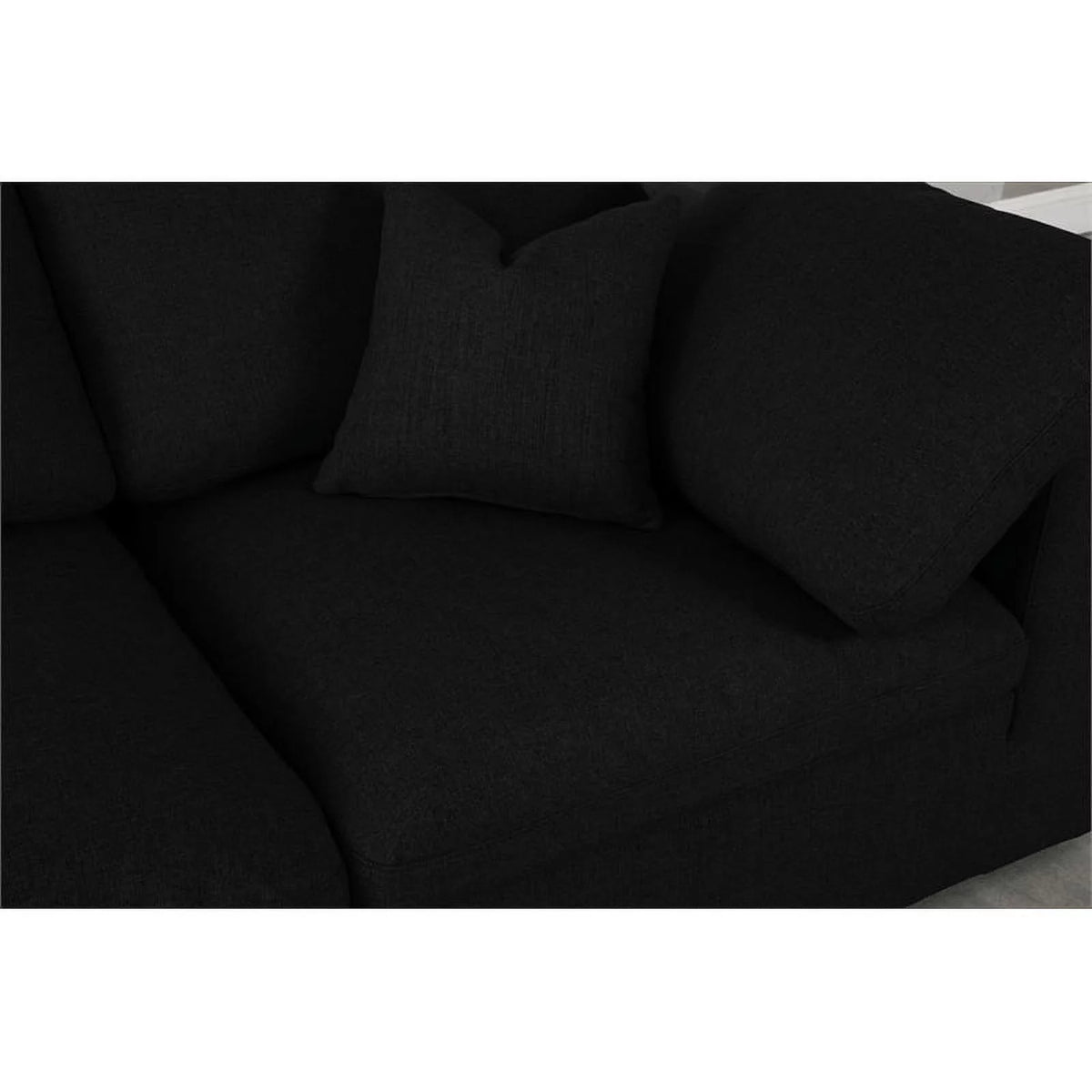 Black Linen Fabric Modular Sectional S834464