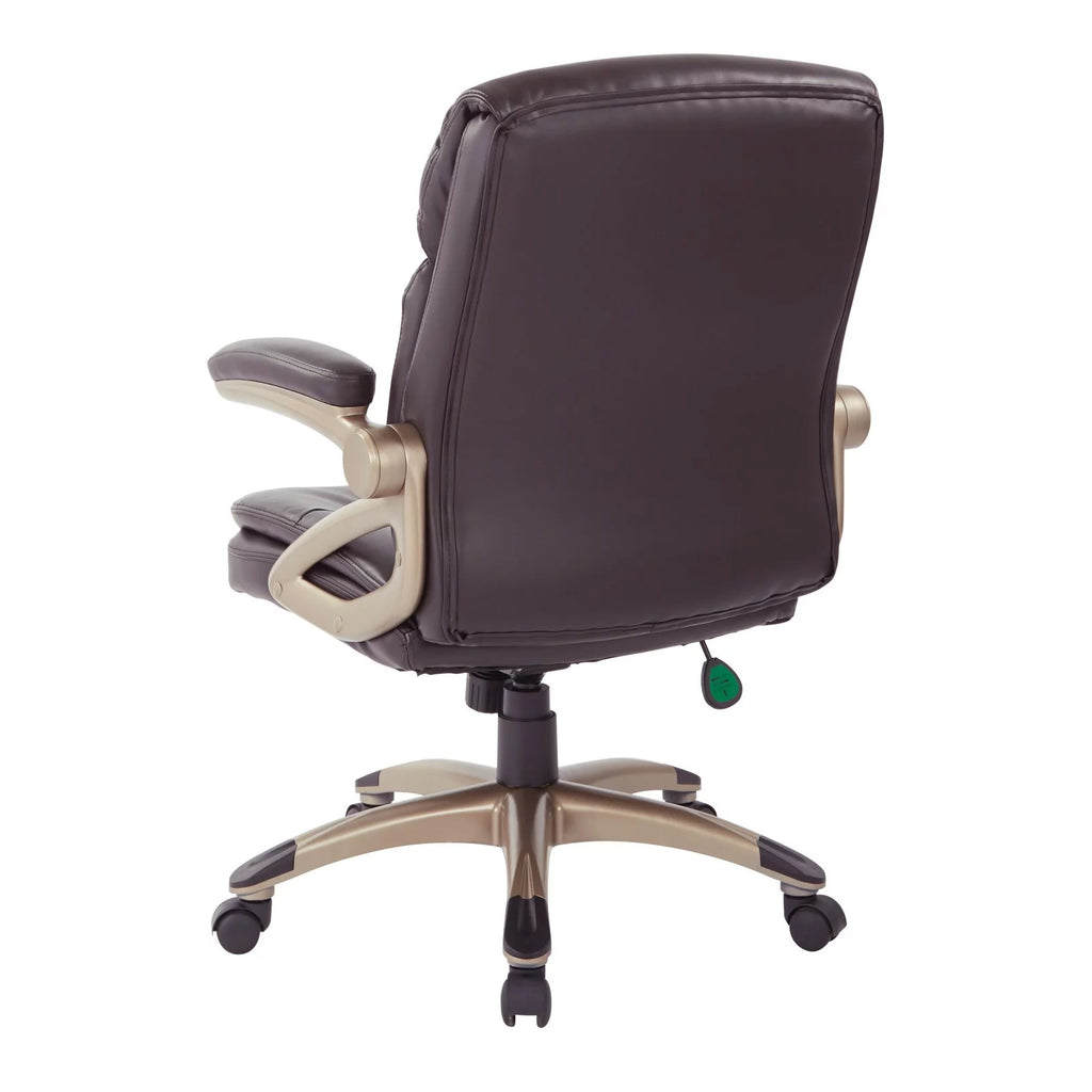 Espresso Bonded Leather Low Back Chair U89081
