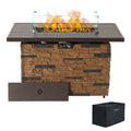 43 Rectangular Propane Fire Pit Table with Lid N208