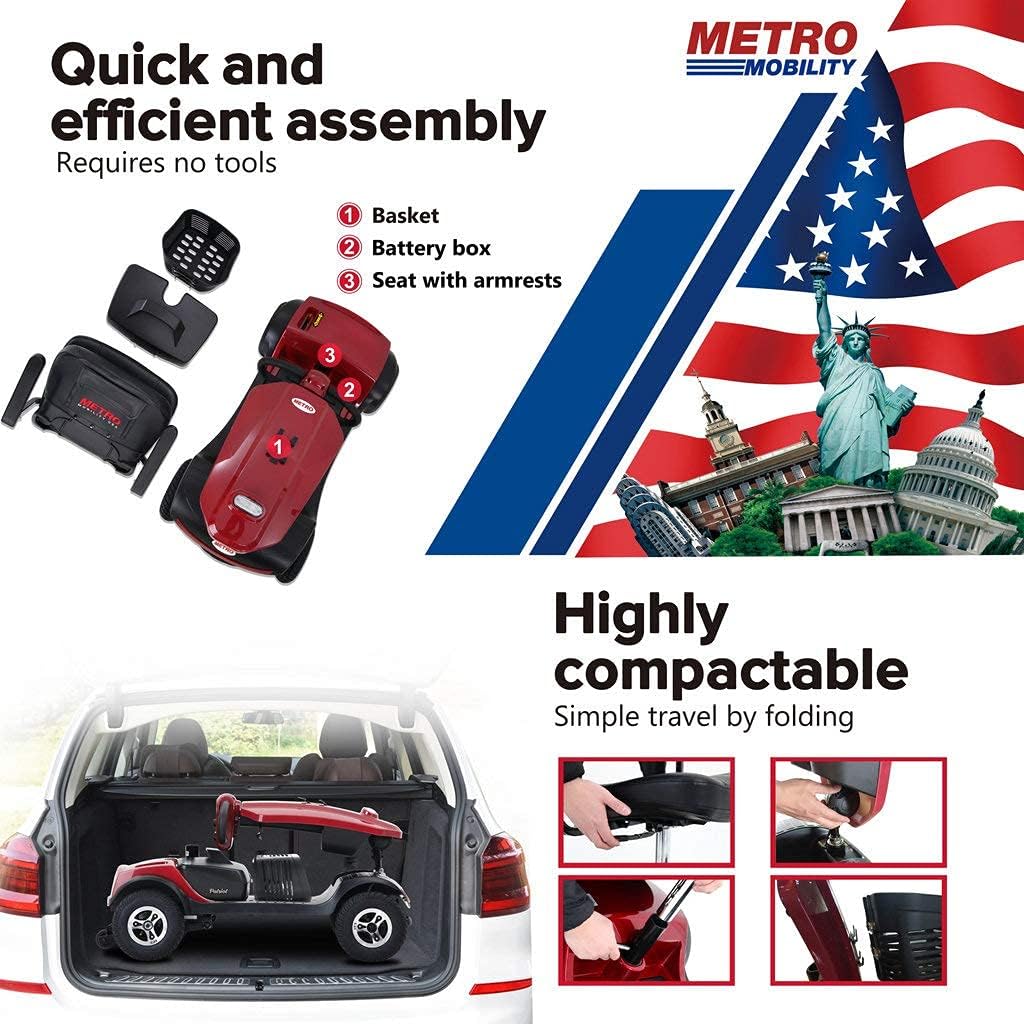 Red 4 Wheel Powered Mobility Scooter with Seat O16151