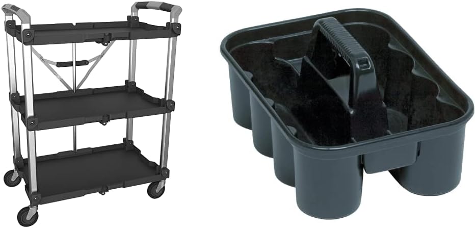 Black Folding Collapsible Service Cart P532