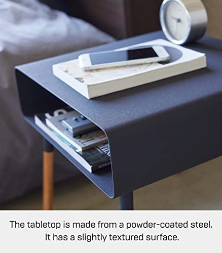 White Side Table with Storage Shelf W36135