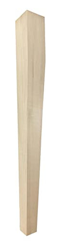 2 Sided Tapered Pine Wood Island Leg - 34 1/2" Tall x 3 1/2" Wide - Unfinished Wooden Leg V598007