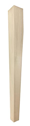 2 Sided Tapered Pine Wood Island Leg - 34 1/2" Tall x 3 1/2" Wide - Unfinished Wooden Leg V598007