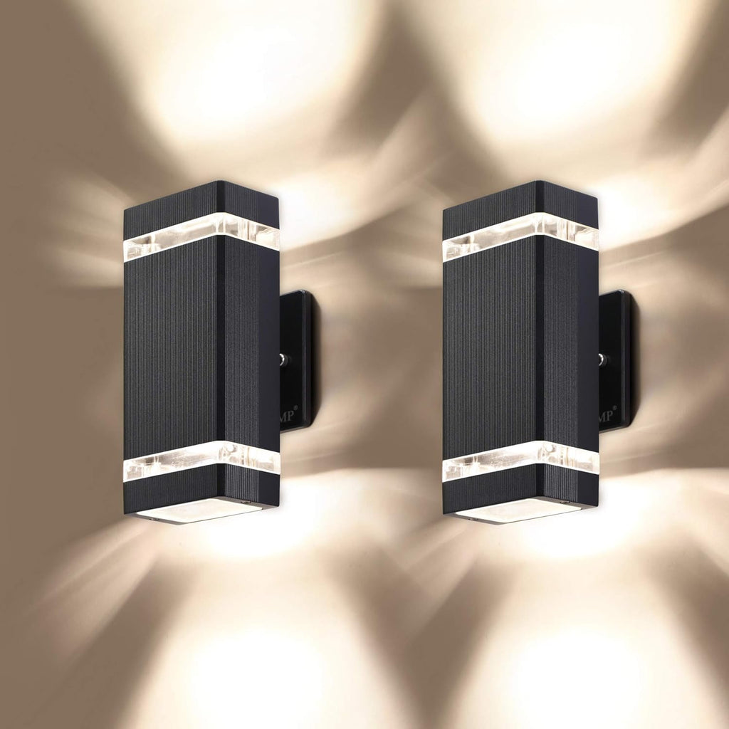 2 Pack LED Square Up and Down Lights Outdoor Wall Light P75541
