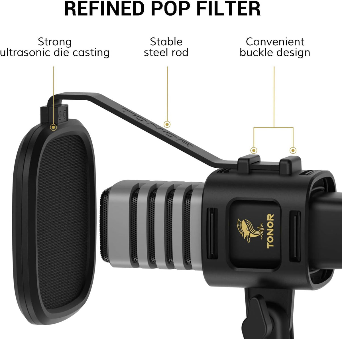 USB Microphone with Tripod Stand, Pop Filter, Shock Mount Q231037