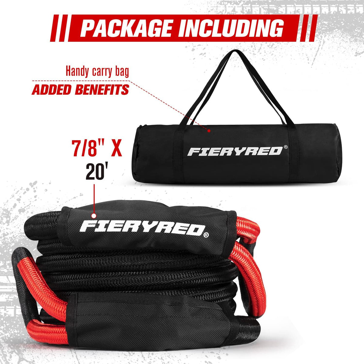 20 ft x 7/8 Kinetic Recovery Rope with Carry Bag F326
