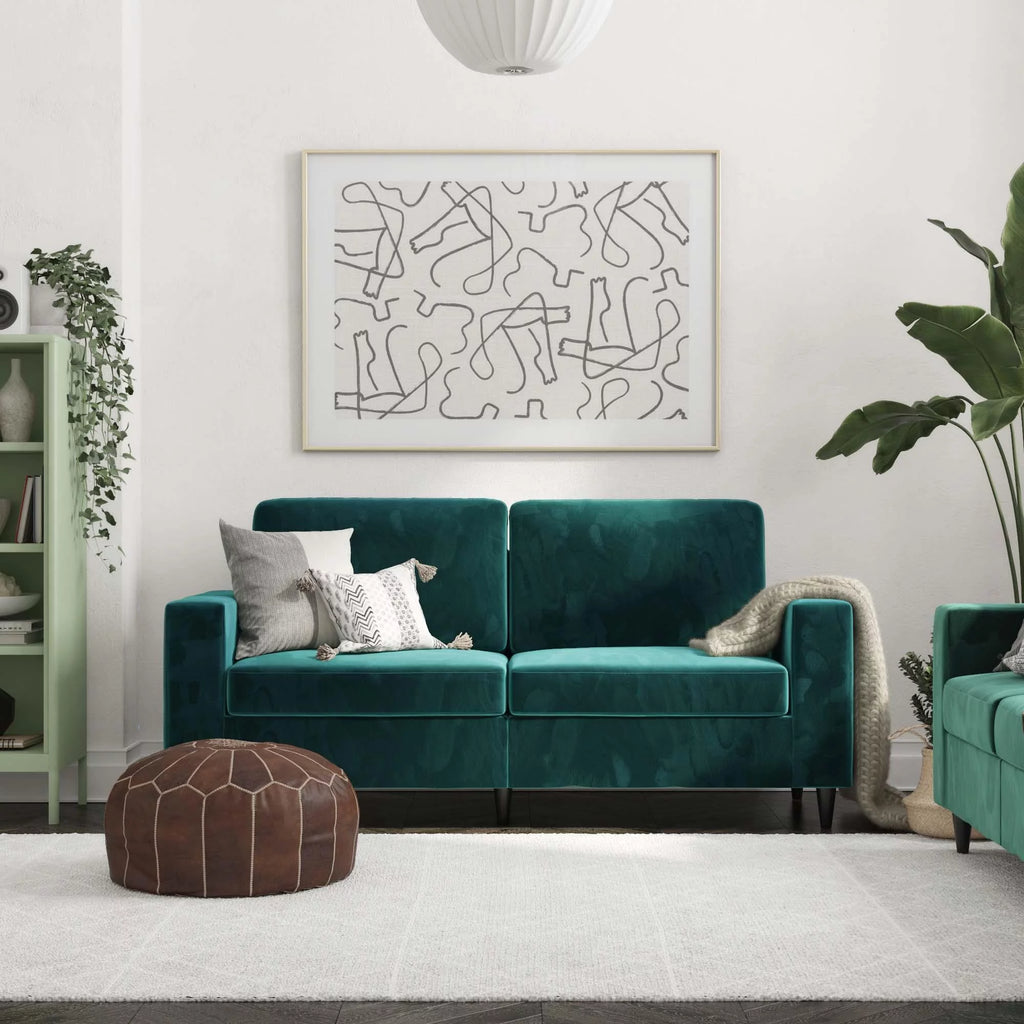 Green Velvet 3 Seater Sofa U851