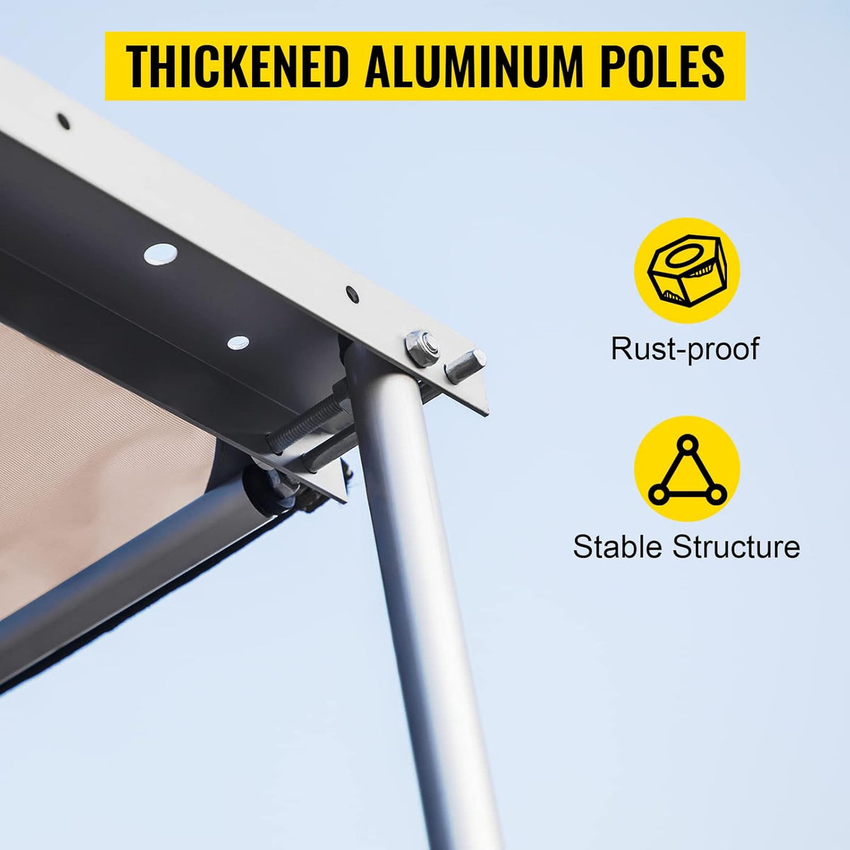 6.5'x6.5' Pull-Out Retractable Waterproof Car Side Awning with Carry Bag T2894