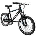 20 Inch Kids Mountain Bike, 7 Speed, Disc Brakes, Fat Tire, Black P380