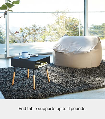 White Side Table with Storage Shelf W36135