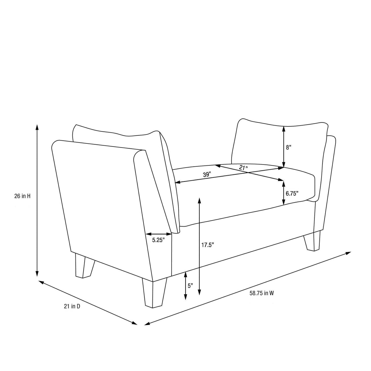 Modern Bench Gray H2333