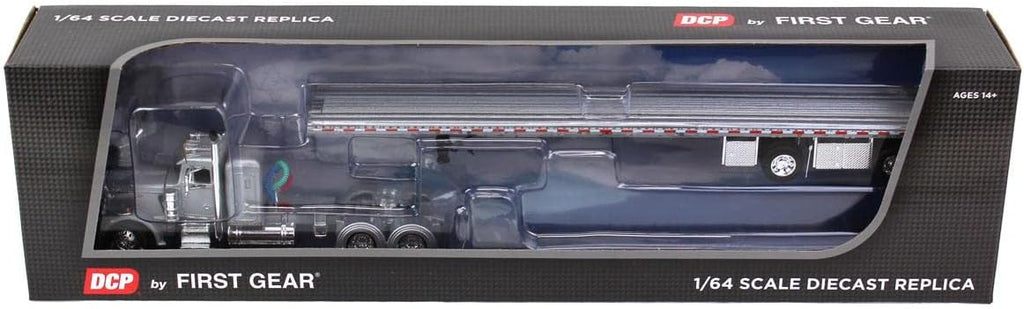 1/64 Silver Peterbilt 359 36" Flattop Sleeper with 53' Wilson Roadbrute Flatbed Trailer P392420