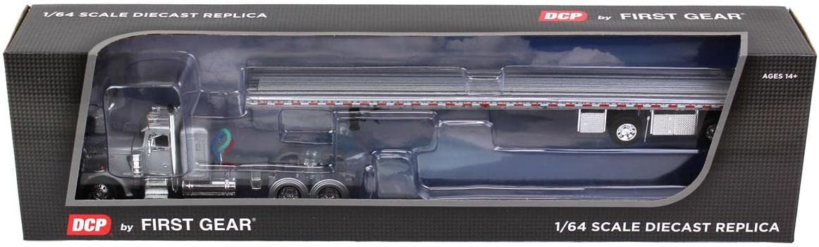 1/64 Silver Peterbilt 359 36" Flattop Sleeper with 53' Wilson Roadbrute Flatbed Trailer P392420