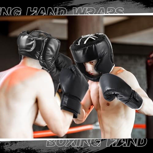 14 Pcs Boxing Set Including Boxing Gloves Headgear Helmet Punching Bag Hand Wraps Sport Mouth Guards Q590670
