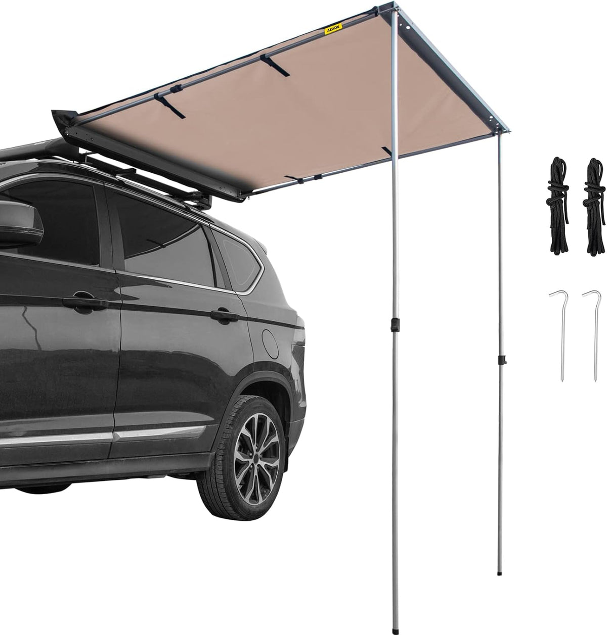 6.5'x6.5' Pull-Out Retractable Waterproof Car Side Awning with Carry Bag T2894