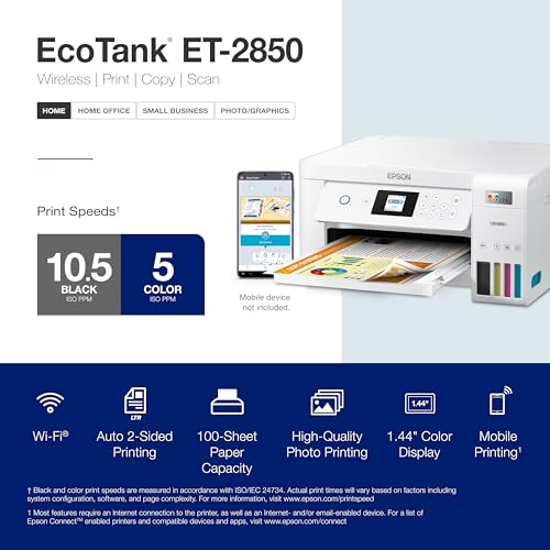 White Wireless All-in-One Supertank Printer with Scan, Copy and Auto 2-sided Printing Q557564