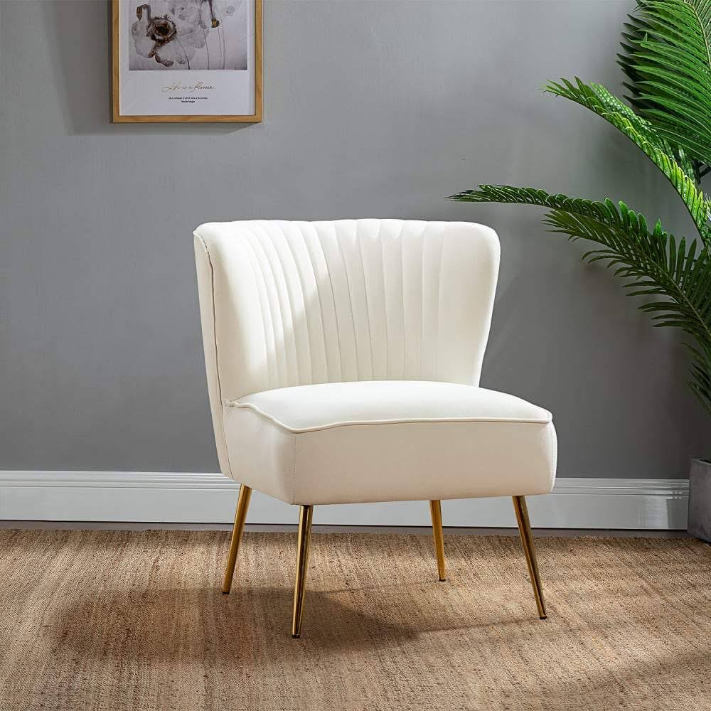 Pink Gold Legs Velvet Side Chair L513838