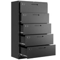 Black Metal 5 Drawer Lateral File Cabinet R381770