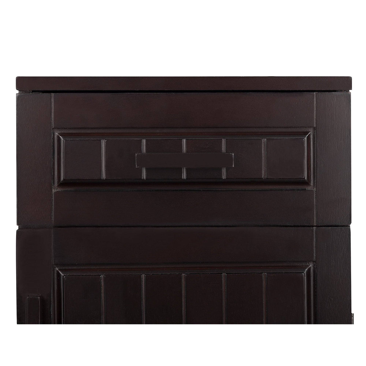 Dark Birch Floor Cabinet with 1 Door 1 Drawer and 3 Open Shelves Y5854