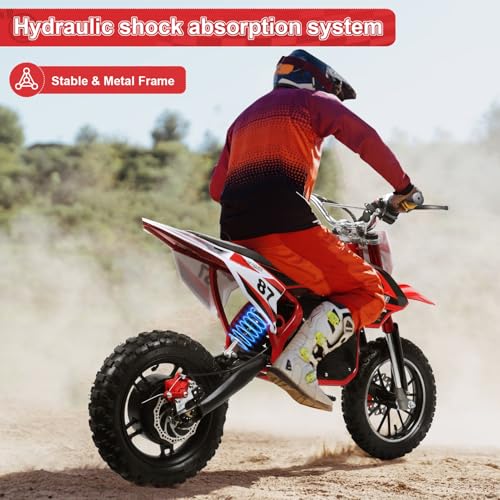 Red Black Electric Dirt Bike with 36V 500W Motor 10 Inch Wheels W836509