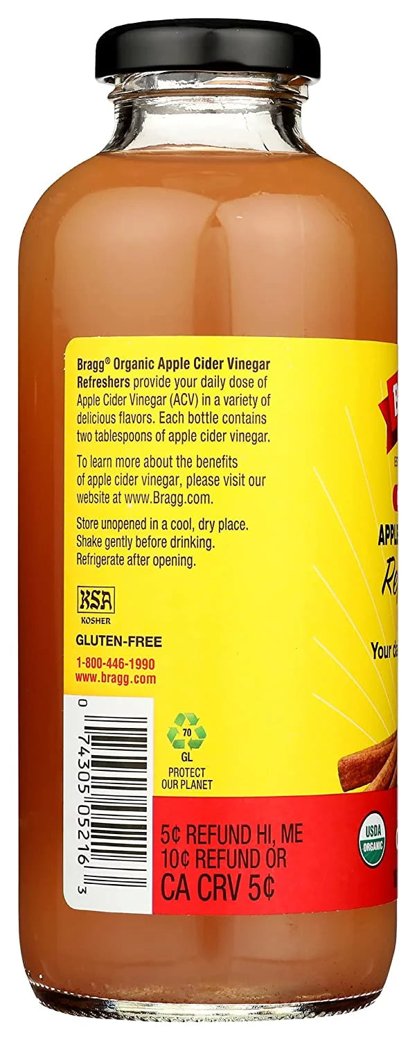 Organic Apple Cider Vinegar Drink Apple Cinnamon 16 fl oz Pack of 4 A61759