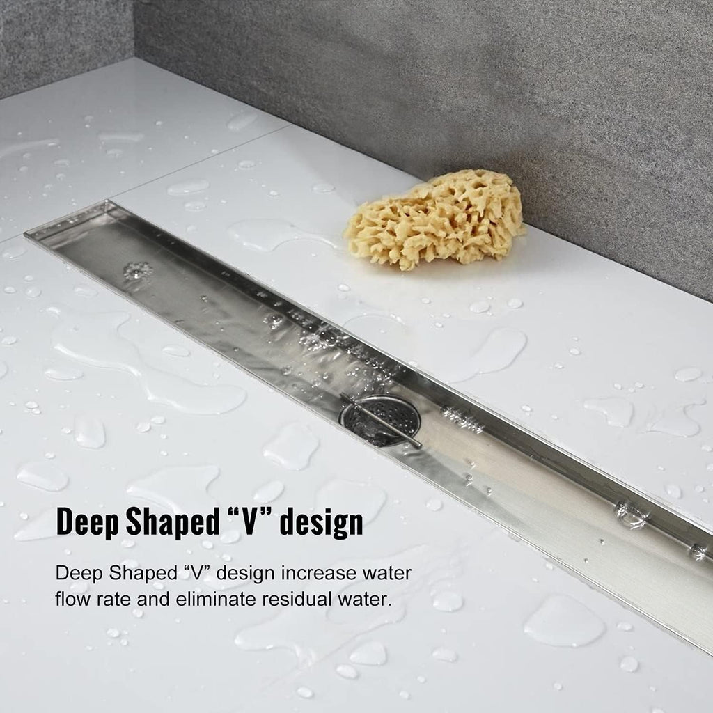 28 inch Brushed 304 Stainless Steel Linear Shower Drain Pack of 2 N39533