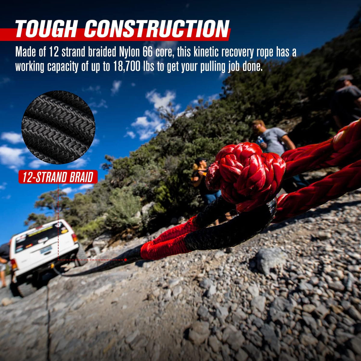20 ft x 7/8 Kinetic Recovery Rope with Carry Bag F326