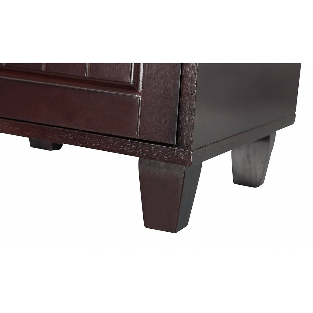 Dark Birch Floor Cabinet with 1 Door 1 Drawer and 3 Open Shelves Y5854