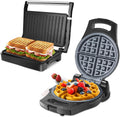 Belgian Waffle Maker 1.2" 8 Inch Flip Non Stick Panini Press Sandwich Maker W852