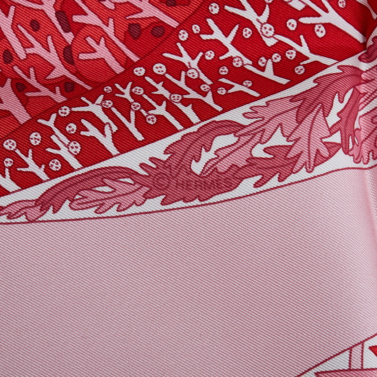 Red Multicolor Silk Scarf Muffler E219571