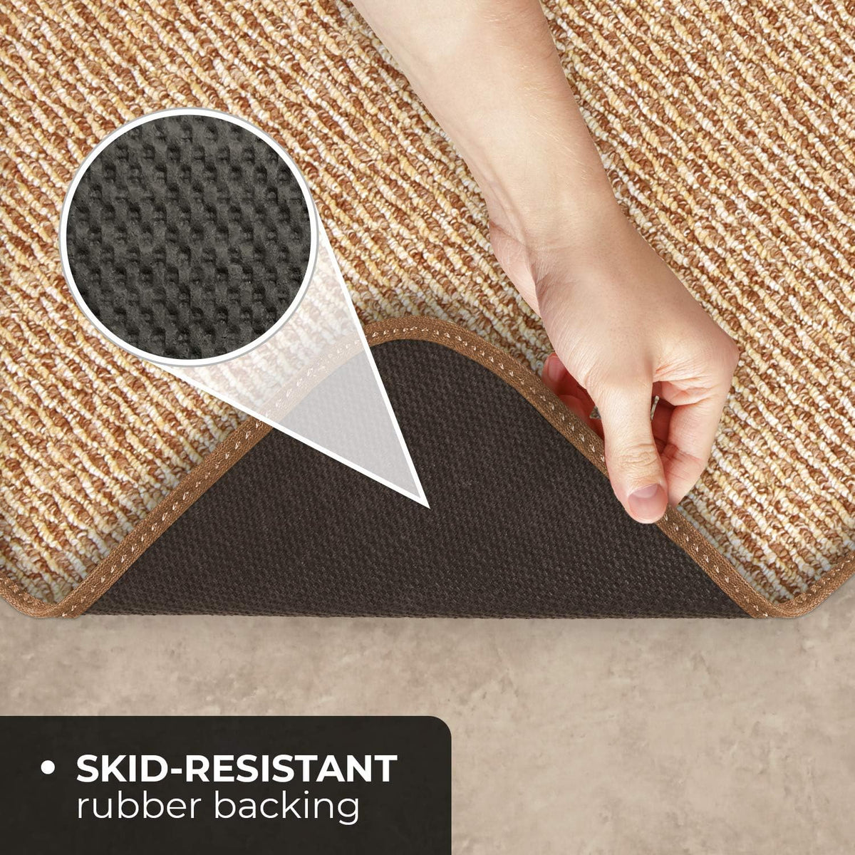 Skid-Resistant Carpet Runner Praline Brown 10 Feet X 36 Inches Q951