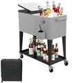 80 Quart Rolling Cooler Cart with Wheels Q919