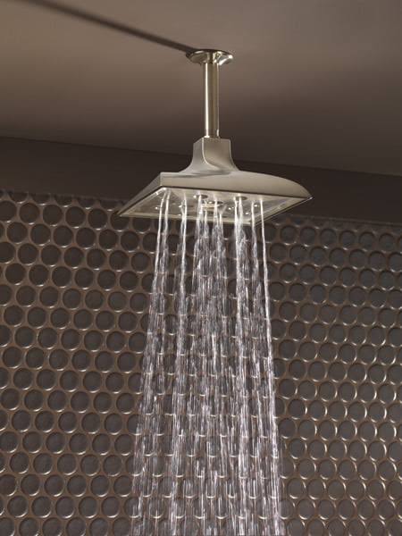 Brushed Nickel Ceiling Mount Raincan Shower Head D298