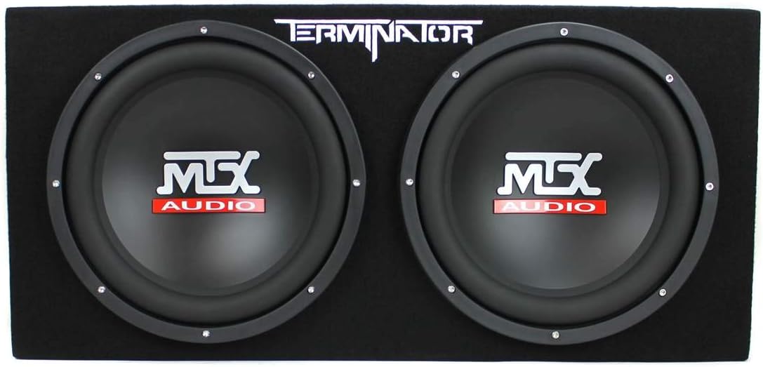 12-Inch Dual Loaded Car Subwoofer Enclosure with Amplifier and Wiring Kit E461732