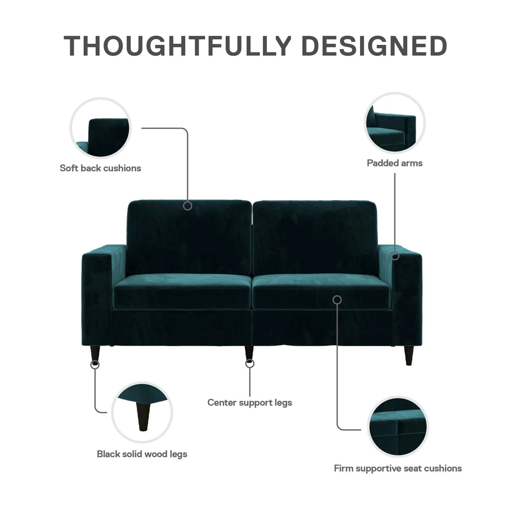 Green Velvet 3 Seater Sofa U851