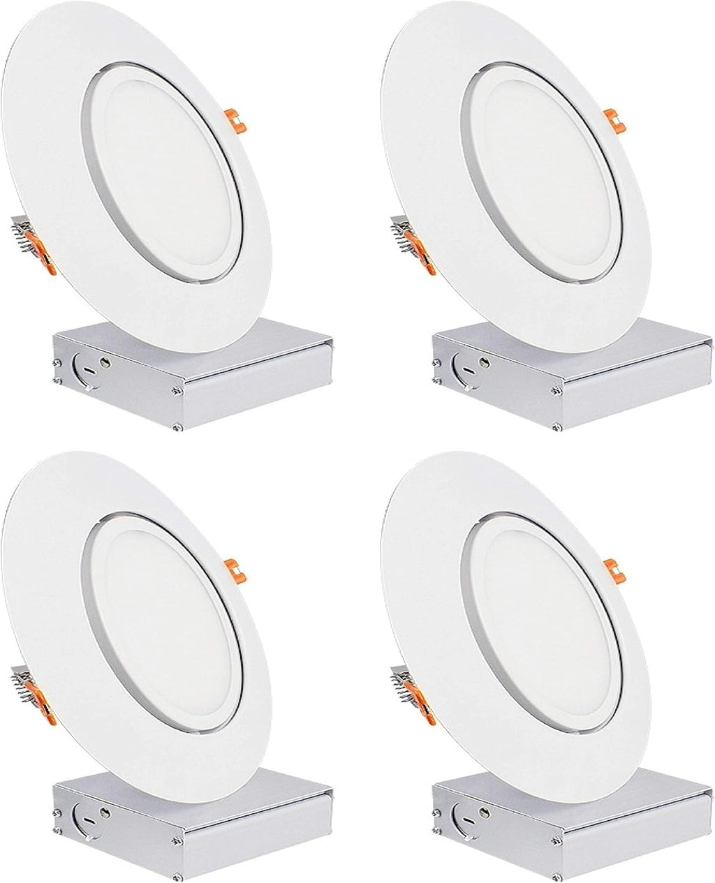 Black Trim 12W Ultra-Thin Canless Recessed Gimbal Downlight 4 Pack U47178